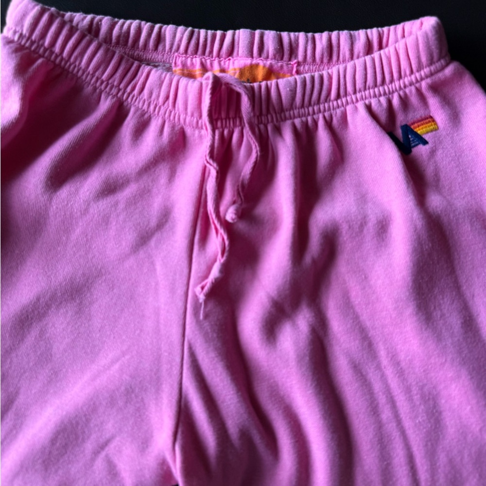 Aviator Nation Hot Pink sweat pants with Rainbow Logo - size large - Picture 4 of 8